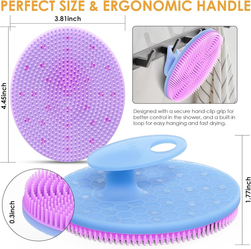 Innerneed Magnetic Silicone Body Scrubber for Shower – Soft, Hygienic Exfoliating Body Brush with Magnetic Core for Daily Cleansing, Circulation & Skin Vitality (Purple) - Image 2